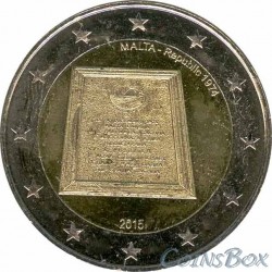 Мальта. 2 евро. 2015 год. Провозглашение Республики
