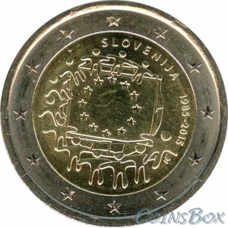 Словения. 2 евро. 2015 год. 30 лет Флагу ЕС