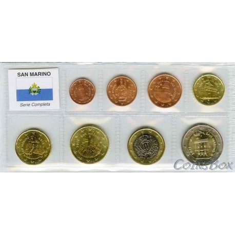 Сан-Марино. Набор монет 1 цент - 2 Евро.