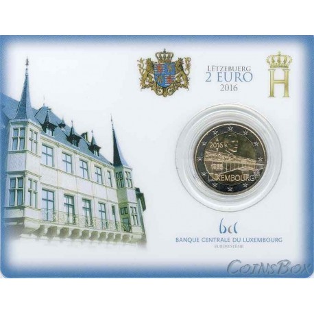  Luxembourg. 2 euros. 2016. Duchess Charlotte Bridge. coincard