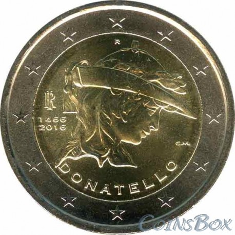 Italy. 2 euros. 2015. Donatello.