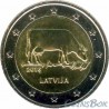 Латвия. 2 евро. 2016 год. Корова