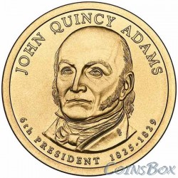 1 dollar. 6th US president. John Quincy Adams.