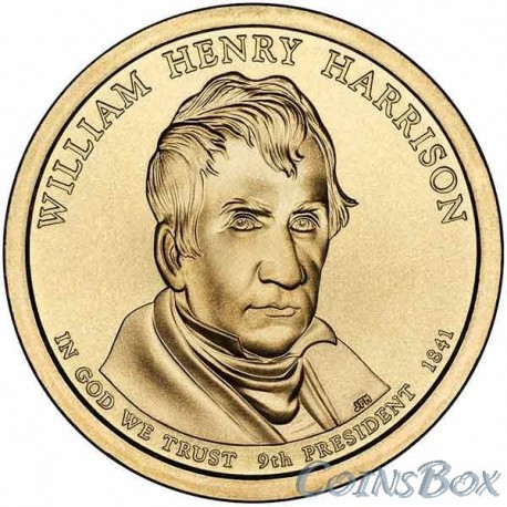 1 dollar. 9 th US president. William Henry Harrison.