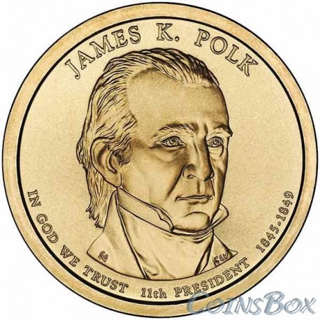 1 dollar. 11th US President. James Polk. 2009