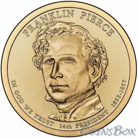 1 dollar. 14th US President. Franklin Pierce. 2010