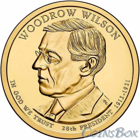 1 dollar. The 28th US president. Woodrow Wilson. 2013