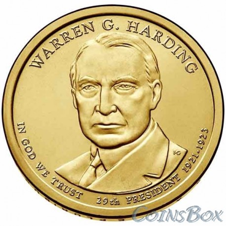 1 dollar. 29th US President. Warren G. Harding. 2014