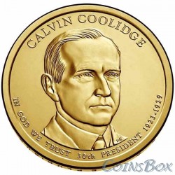 1 dollar. The 30th US president. Calvin Coolidge. 2014