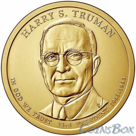 1 dollar. 33th US President. Harry Truman. 2015