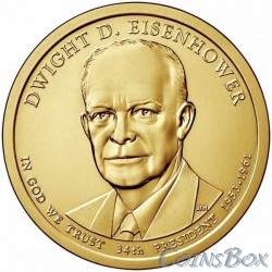 1 dollar. 34th US President. Dwight Eisenhower. 2015