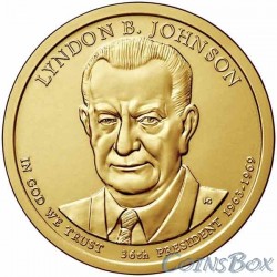 1 Доллар. 36-й президент США. Линдон Джонсон. 2015