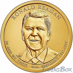 1 Доллар. 40-й президент США. Рональд Рейган. 2016