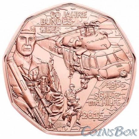 Austria 5 euro 2015 60 years of the armed forces