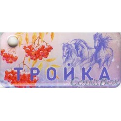 Card triple keychain Troika New Year's rowanberry Zelenograd