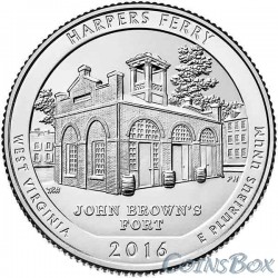 25 cents 2016 33rd National Historic Park Harpers Ferry
