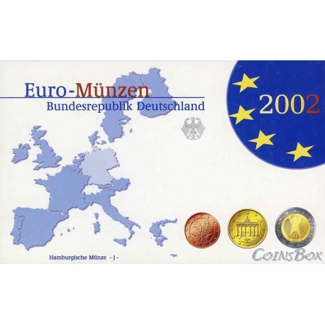 Германия 2002 J набор евро монет Пруф
