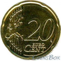Латвия 20 центов 2014 год