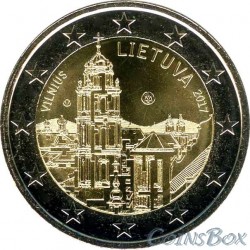 Литва 2 евро 2017 год Вильнюс