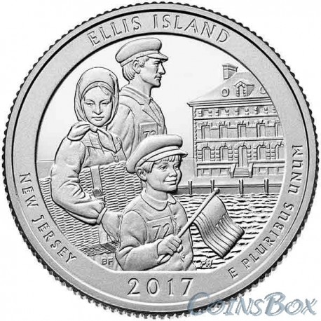 25 центов 2017 39-й Национальный монумент острова Эллис
