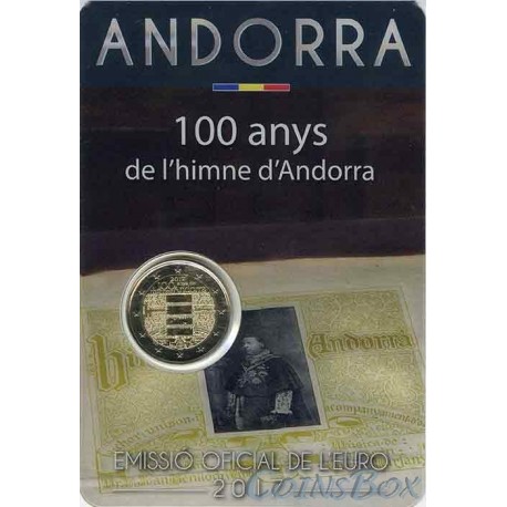 Andorra 2 euro 2017 100 years old anthem of Andorra