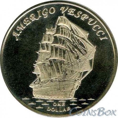 Gilbert Islands 1 dollar 2017 The ship Amerigo Vespucci