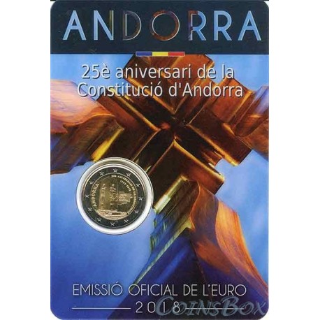 Andorra 2 euros 2018 25 years of the constitution