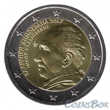 Greece 2 euros 2017. 60 years since the death of Nikos Kazantzakis