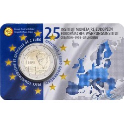 Бельгия 2 евро 2019 год. 25 лет Европейскому Валютному Институту (Belgique)
