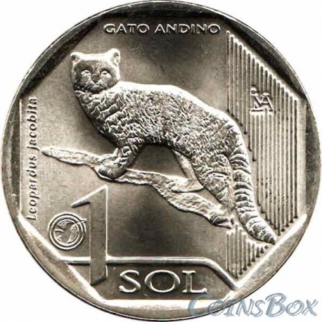 Перу 1 соль 2019 Андская кошка