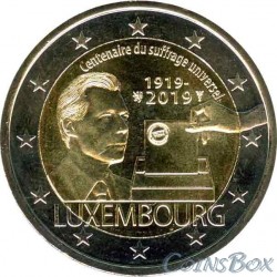 Люксембург 2 евро 2019 год 100 лет всеобщему избирательному праву
