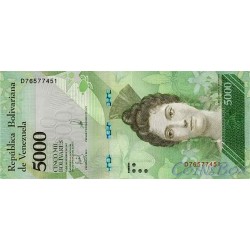 Банкнота Венесуэла 5000 боливаров 2017