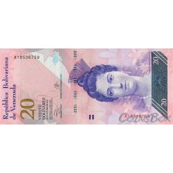 Банкнота Венесуэла 20 боливаров 2013