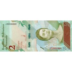 Banknote of Venezuela 2 Bolivars 2018