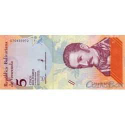 Банкнота Венесуэла 5 боливаров 2018