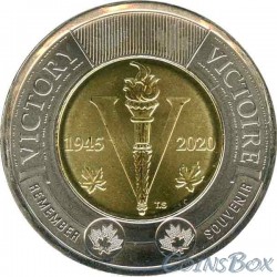 Канада 2 доллара 2020 75 лет Победы во Второй Мировой войне