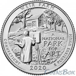 25 cents 2020 52nd J.A. Weir Farm National Historic Site