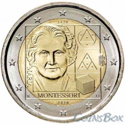 Италия 2 евро 2020 год. 150 лет  со дня рождения Марии Монтессори