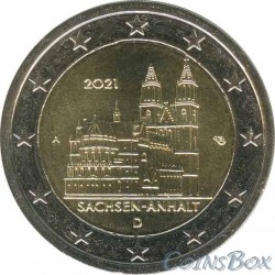 Германия 2 евро 2021 Саксония-Анхальт