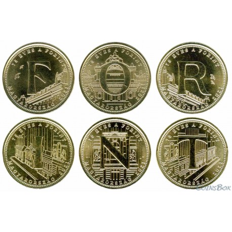 Hungary 5 forint 2021. 75 years of Forint. Set of 6 coins FORINT