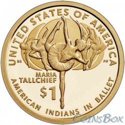USA 1 Dollar 2023 Maria Tallchief and the American Indians in Ballet