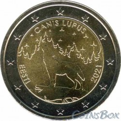 Estonia 2 euro 2021. Wolf