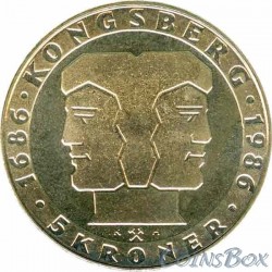 Norway 5 kroner 1986. 300th anniversary of the Mint