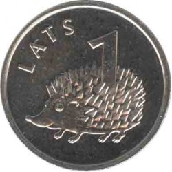 Latvia 1 lats 2012 Hedgehog