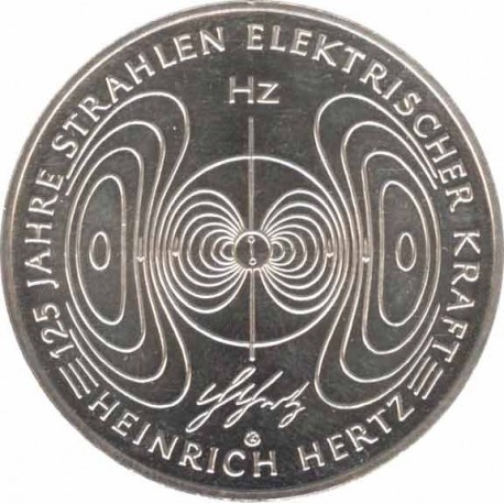 10 евро 2013 125 лет Генрих Герц