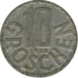 Австрия 10 грошей 1953