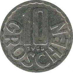 Австрия 10 грошей 1955