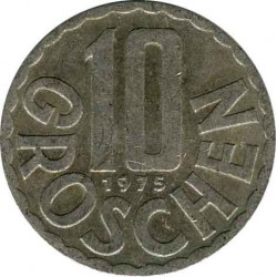 Австрия 10 грошей 1975