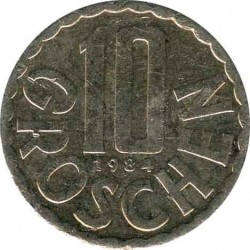Австрия 10 грошей 1984