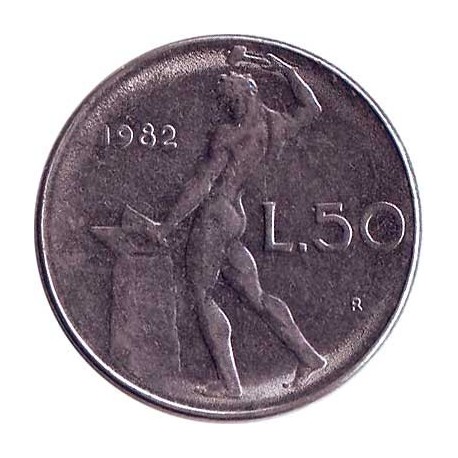 Италия 50 лир 1982 год